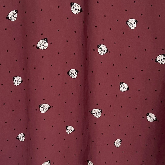 Torrid Harper Georgette Pullover 3/4 Sleeve Tunic Flowy Pug Print Design sz1 - Picture 3 of 12